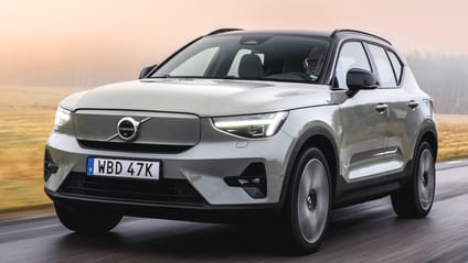 Driving shot of Volvo XC40 Recharge