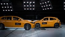 Watch Mercedes crash test an EQS SUV into an EQA