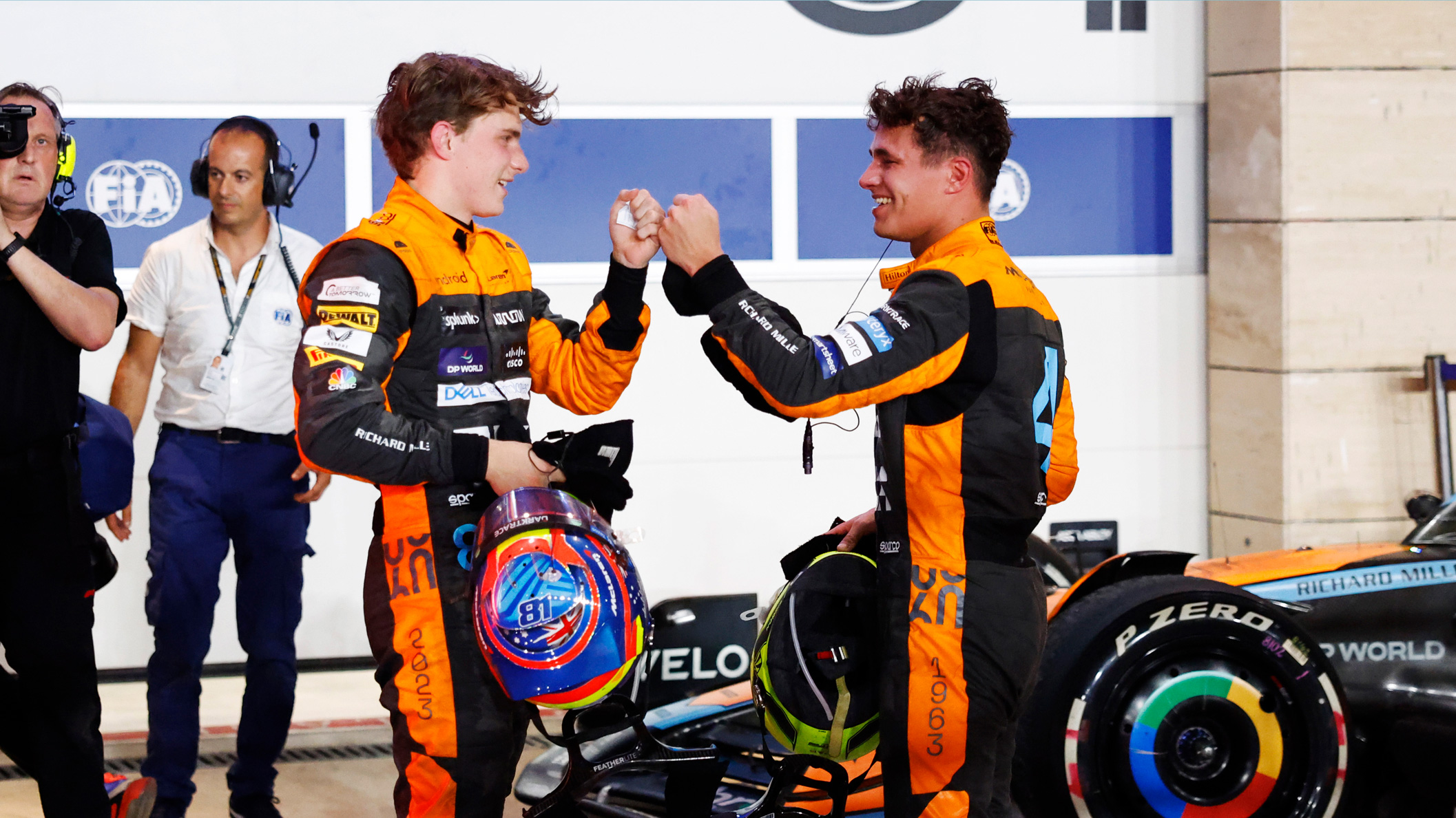 McLaren Lando Norris Oscar Piastri fist bump