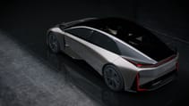 Static shot of Lexus LF-ZC concept, high angled rear three quarter