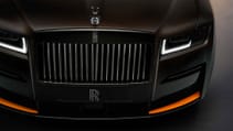 Static studio shot of Rolls-Royce Black Badge Ghost Ekleipsis grille