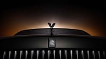 Static studio shot of Rolls-Royce Black Badge Ghost Ekleipsis spirit of ecstasy