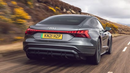 Rear driving shot of Audi E-tron GT