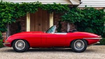 Side profile of Helm's second example of E-type Jag restoration