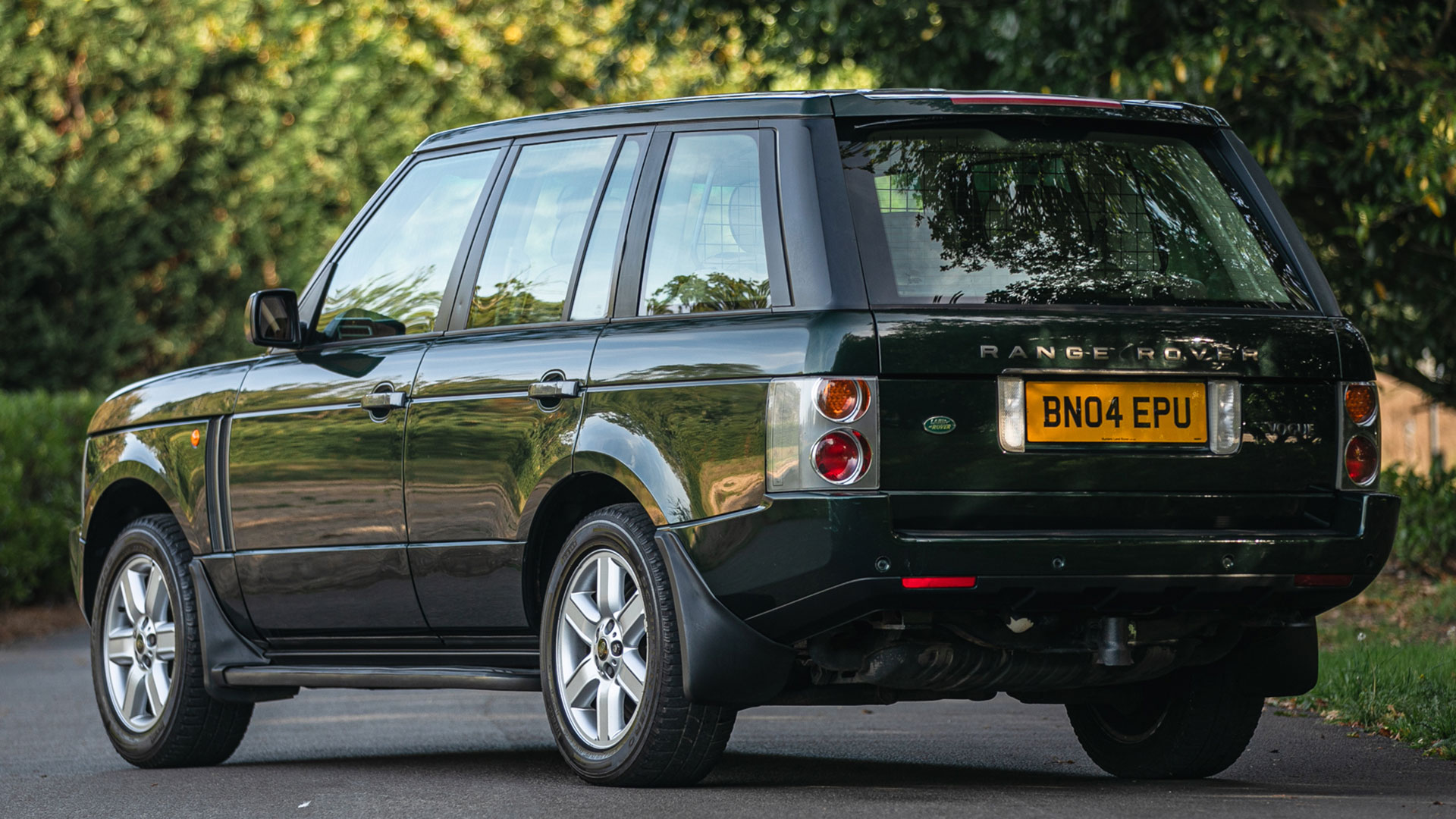 Rear exterior shot of Queen Elizabeth's Range Rover