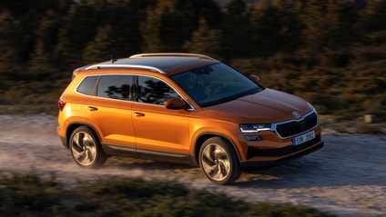 Driving shot of the Skoda Karoq