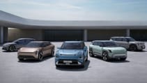 Kia EV Day electrified line up in fanned static shot