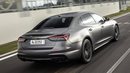 Rear driving shot of Maserati Quattroporte