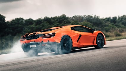 Static shot of the Lamborghini Revuelto on track