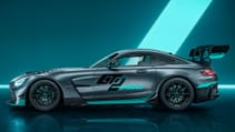 Static shot of new Mercedes-AMG GT2 Pro, side profile