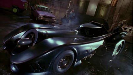 Static shot of 1989 Batmobile from 1989 Batman movie with Michael Keaton