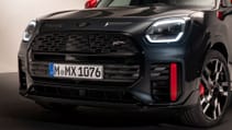 Exterior static close up shot of new Mini Countryman JCW front end