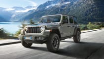 Driving shot of the 2024 Jeep Wrangler 4xe