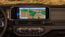 Interior shot of the 2024 Jeep Wrangler 4xe infotainment screen