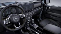 Interior shot of the 2024 Jeep Wrangler 4xe drivers view