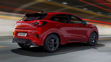 Rear driving shot of the 2024 Ford Puma