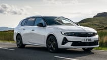 Driving shot of the Vauxhall Astra Sports Tourer Hybrid