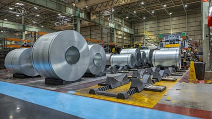 Giant rolls of steel and aluminium for fabricating body panels