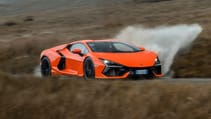 Lamborghini Revuelto driving puddle splash