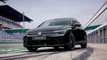 The 2024 Golf R Black Edition on track pit lane