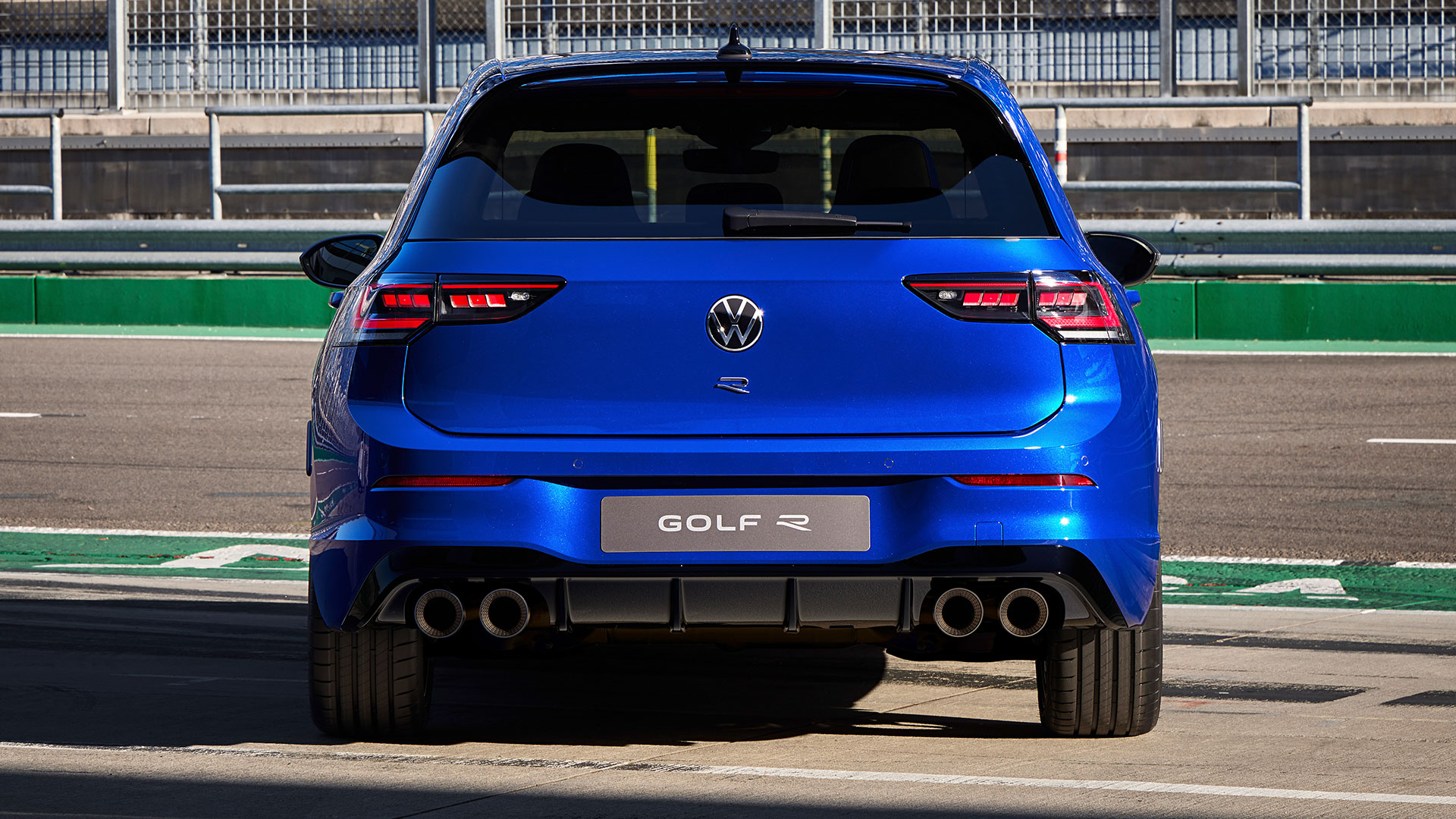 The 2024 Golf R - rear dead on shot