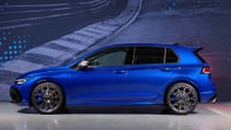 The 2024 Golf R - side profile static shot