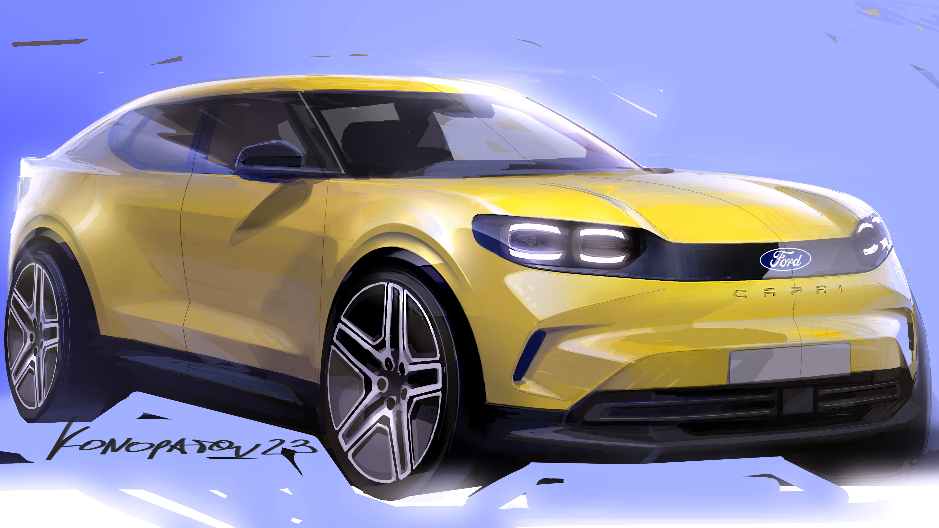 Ford Capri sketches 2024