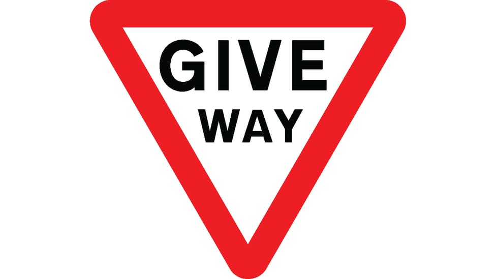 SATIRE Give Way sign