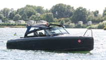 The Candela C-8 DC on water in powerboat mode