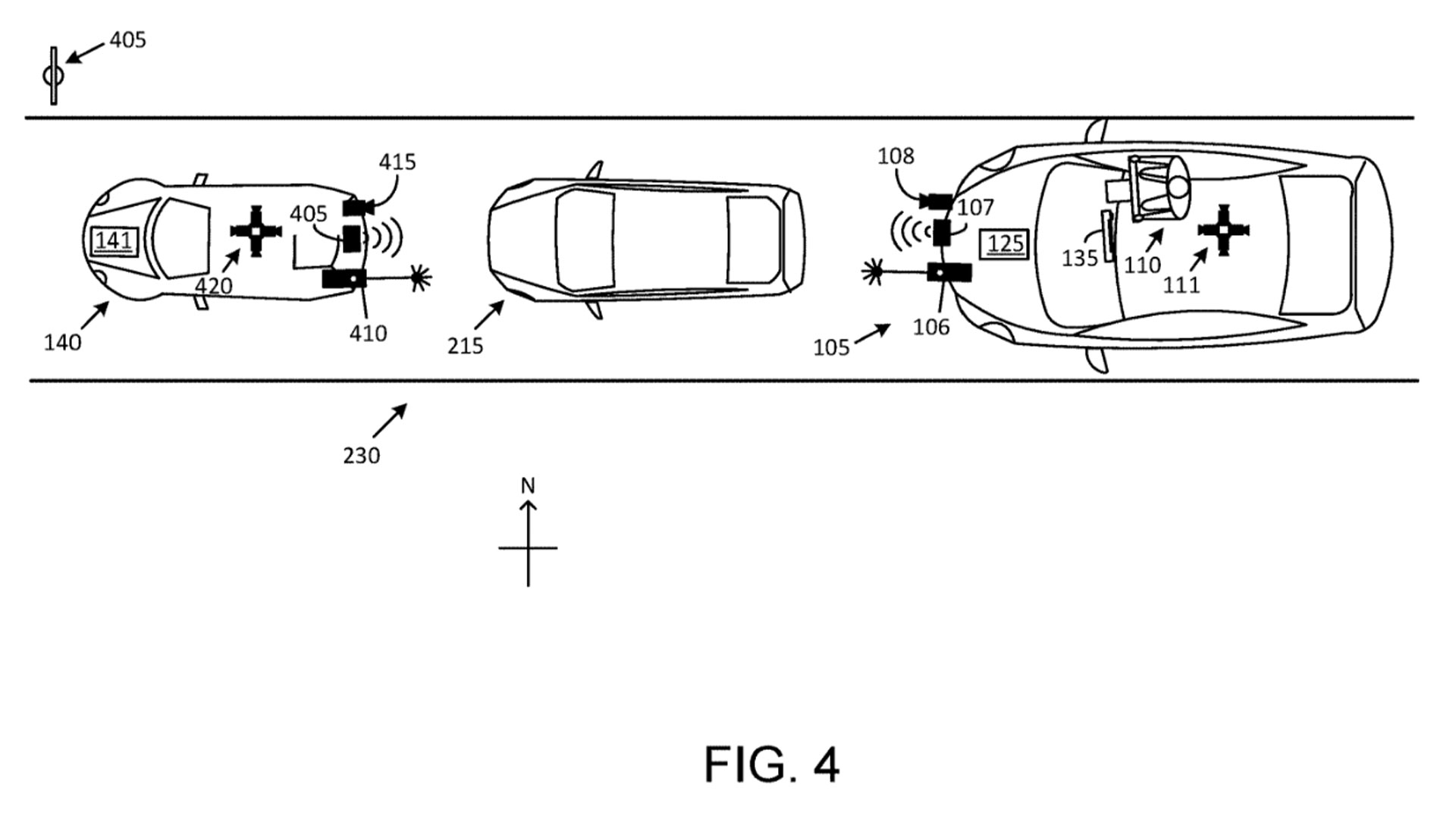 Graphic of Ford's patented Speed Violation Responder System' - fig. 4