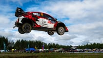 Kalle Rovanpera Rally Finland 2024 Toyota GR Yaris Rally1 jump