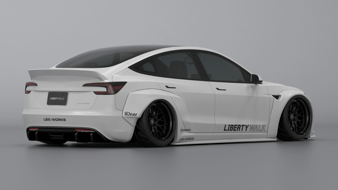 Liberty Walk Tesla Model 3 LB E Works Top Gear