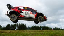 Kalle Rovanpera Rally Finland 2024 Toyota GR Yaris Rally1 jump