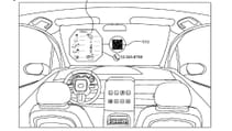 Drawings from Ford's Smart Vehicle Holograms patent application -showing the restaurant menu use