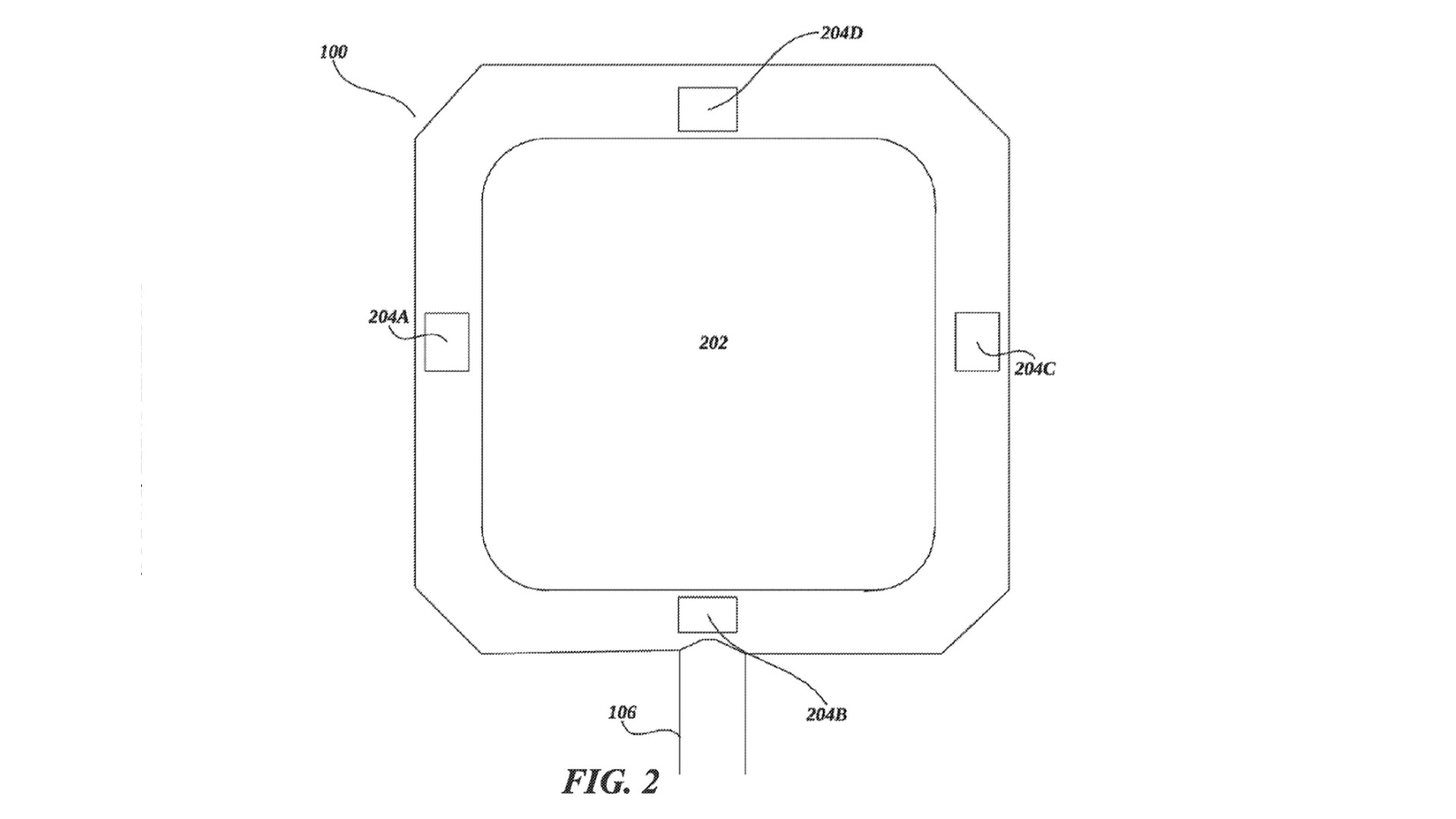 A diagrammatic birds eye view of a wireless vehicle charging ground pad