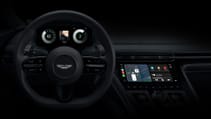 Close up of Aston Martin cockpit with Apple CarPlay integration