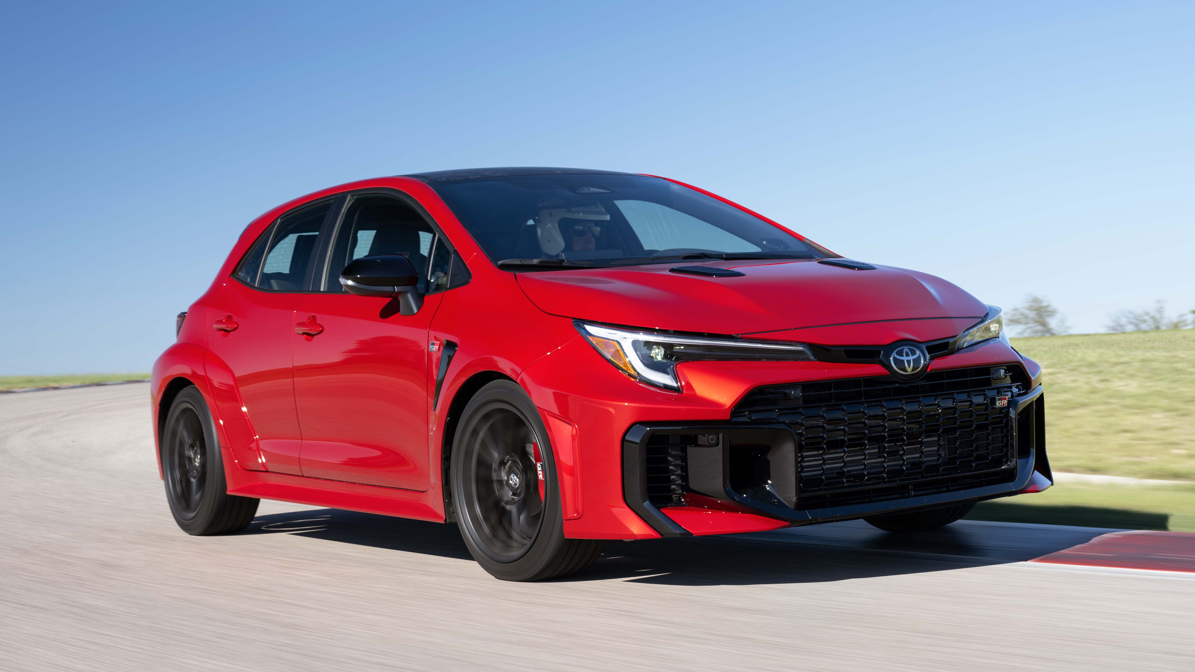 Toyota GR Corolla exterior front three quarter dynamic