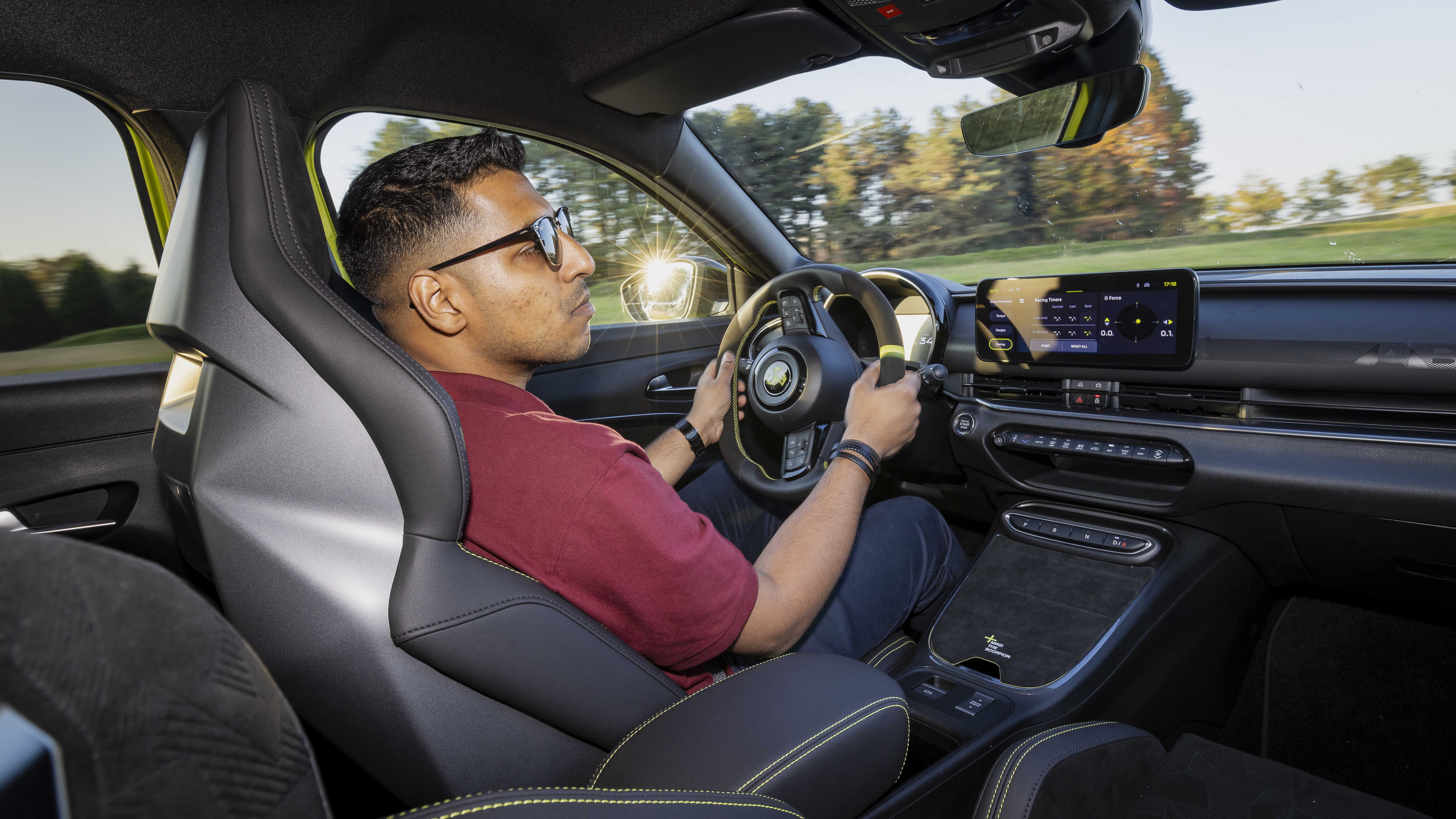 Shafiq Abidin driving the Abarth 600e 