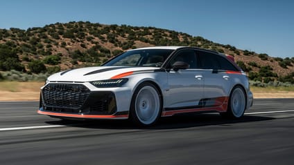 Audi RS6 Avant GT - driving shot with rugged background