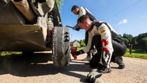 Scott Martin Elfyn Evans changing tyre