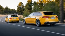 Audi RS 4 Avant edition 25 years exterior rear three quarter dynamic