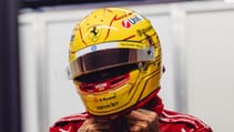 Lewis Hamilton yellow helmet Ferrari