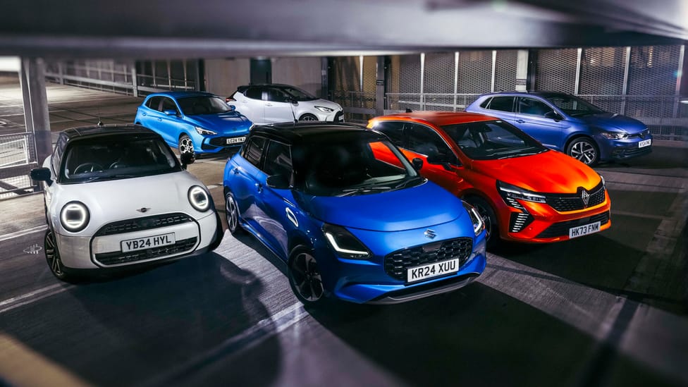 Suzuki Swift Ultra, Renault Clio E-Tech Techno, VW Polo Match, Toyota Yaris GR Sport, MG3 Hybrid+ Trophy, Mini Cooper C