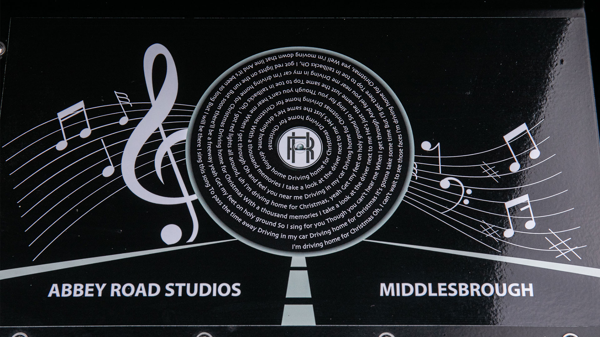 Abbey Road Studios/Middleborough graphic plate on engine head of 1989 Rover Mini Thirty Electric