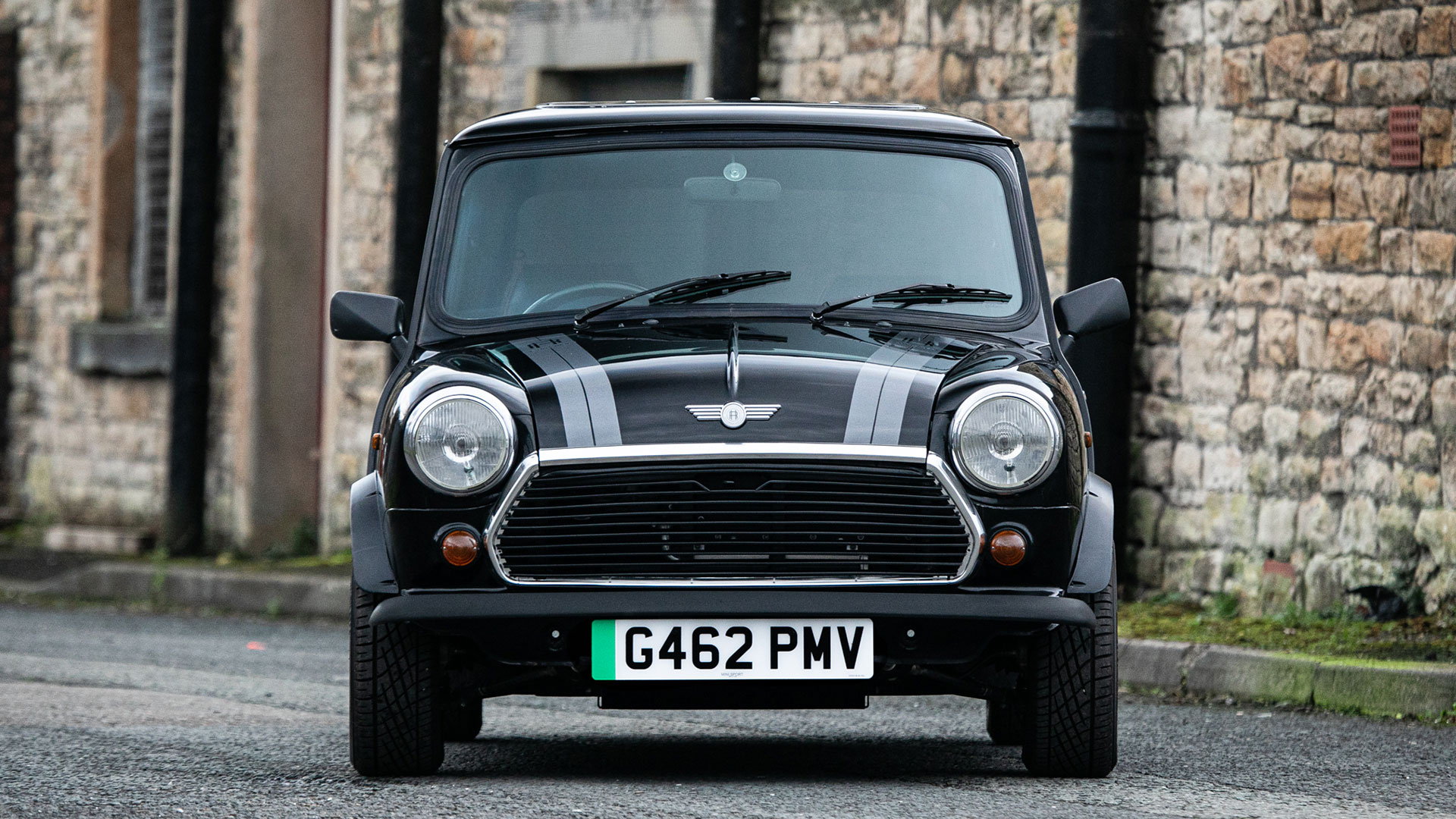 Dead-on front shot of parked 1989 Rover Mini Thirty Electric