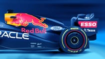 Studio shot of rear of Red Bull F1 team with Ford decal