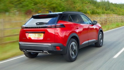 Driving shot of the Peugeot 2008, from rear