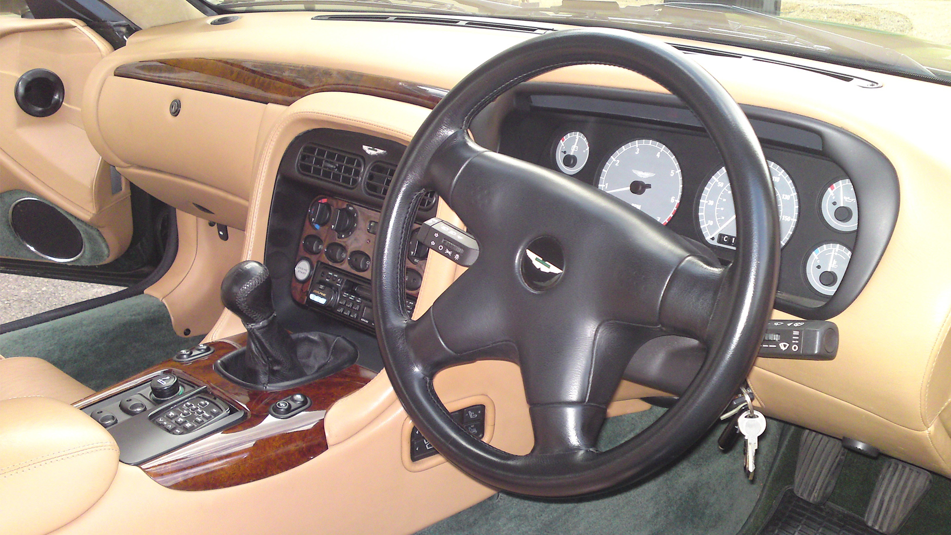 Interior shot of 1995 Aston Martin DB7 cockpit