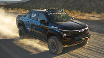 High angled driving shot of the Chevrolet Silverado EV ZR2