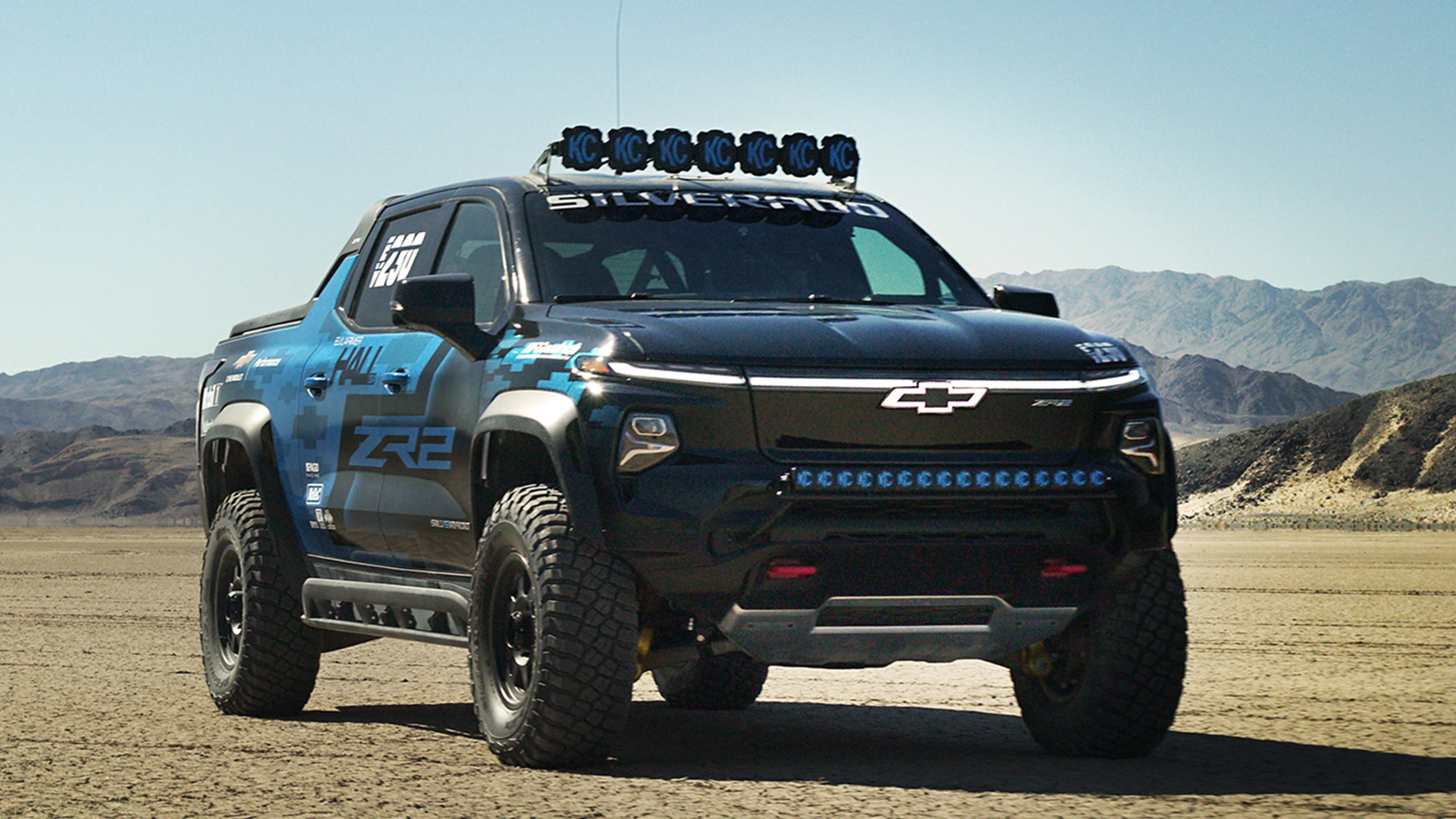 Static exterior shot of the Chevrolet Silverado EV ZR2